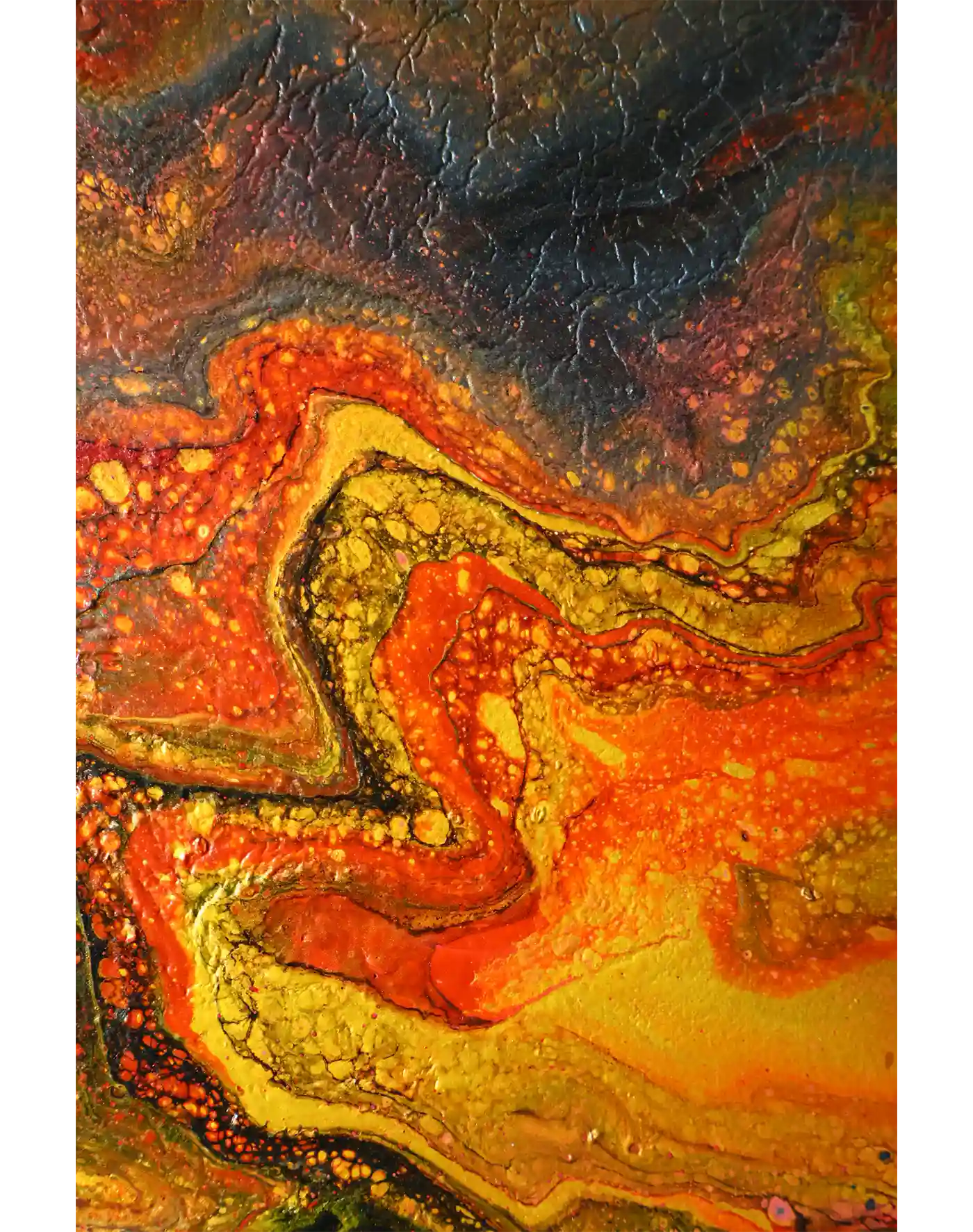 Le feu,tableau réalisé par Quentin Keraudren
